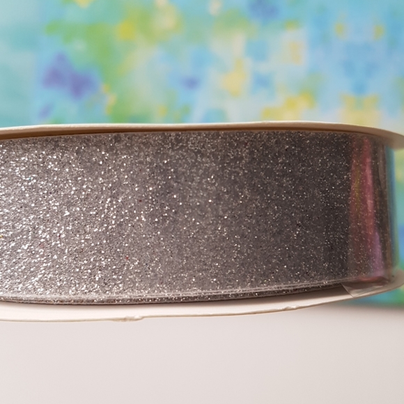 Silver Glitter Ribbon Tape - Picture 2 of 3
